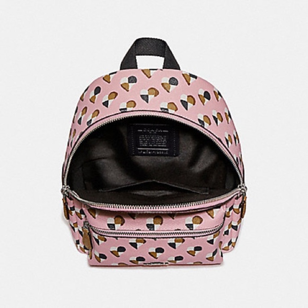 NWT！COACH MINI CHARLIE BACKPACK WITH CHECKER HEART PRINT (COACH F25915) - Picture 11 of 12